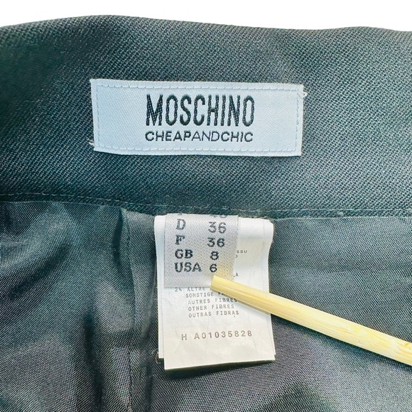 Moschino Cheapandchic Black Wool Academia Skirt - Black - Picture 4 of 7